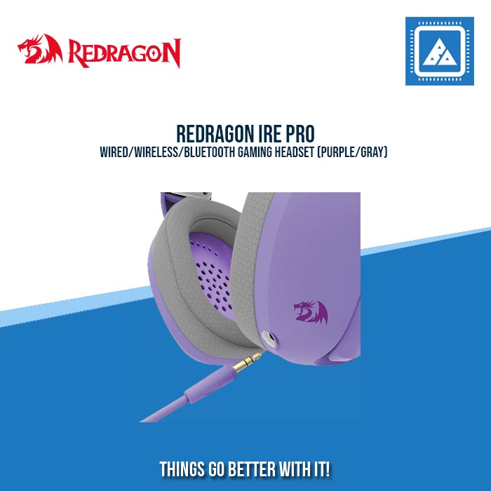 REDRAGON IRE PRO WIRED/WIRELESS/BLUETOOTH GAMING HEADSET (PURPLE/GRAY) REDRAGON IRE PRO WIRED/WIRELESS/BLUETOOTH GAMING HEADSET (PURPLE/GRAY)